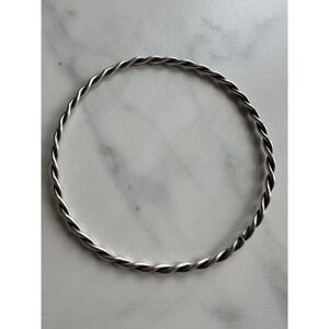 Vintage Sterling Silver Twisted Rope Bangle Bracelet 925 Cable Slip On 7.38g